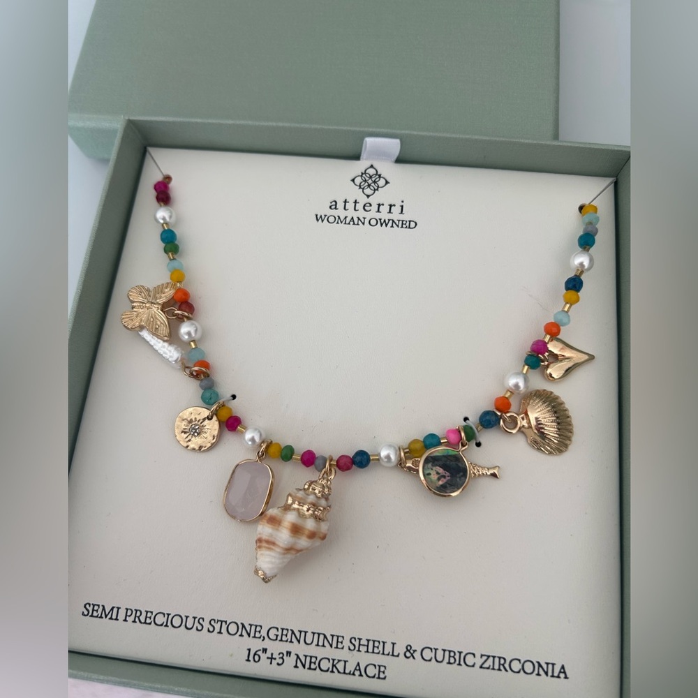Viral Atterri colorful Gold Charm Necklace